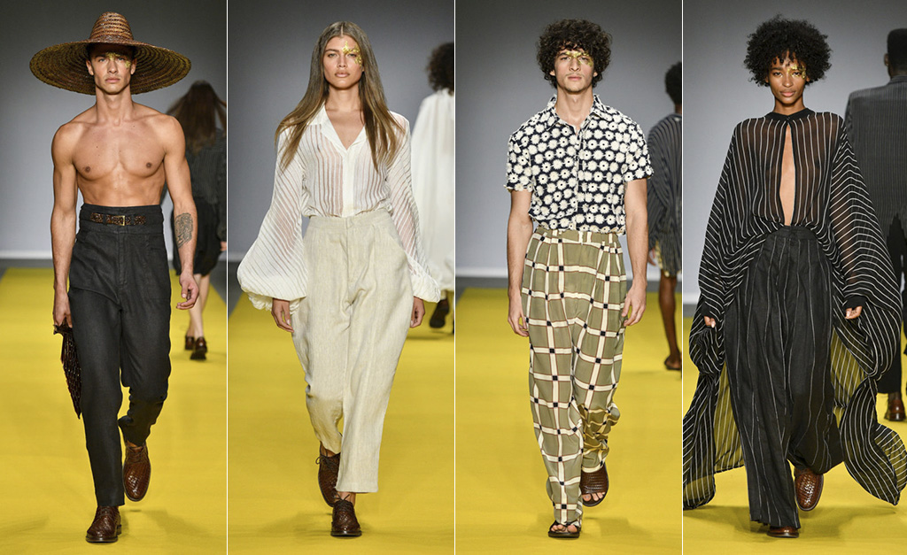 No quinto dia de SPFW os destaques foram os looks metalizados e total jeans