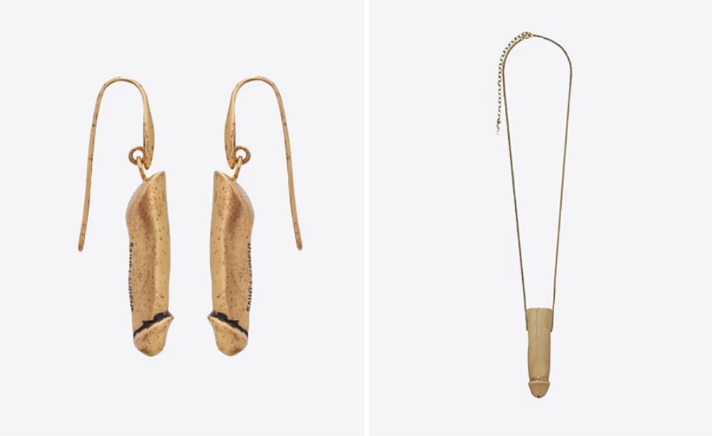 Brincos e colares com pingentes em forma de pênis lançados pela Saint Laurent Paris estão vendendo como água