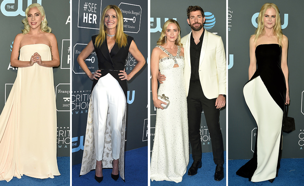 Tapete vermelho do Critics’ Choice Awards 2019 é dominado por looks brancos e pretos