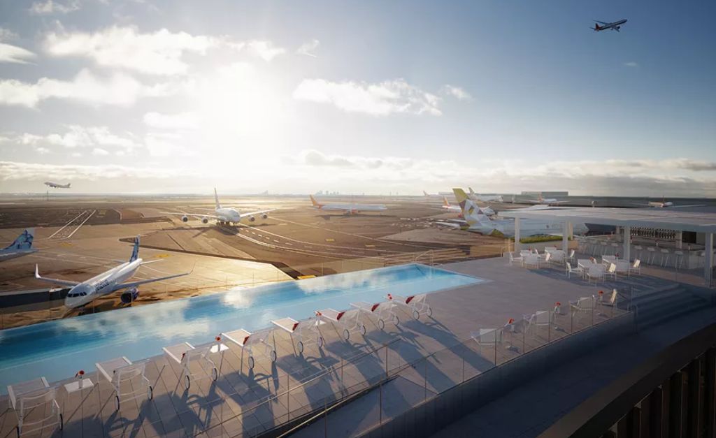 Maior aeroporto de NY, JFK vai ganhar novos restaurantes, museu e hotel com piscina de borda infinita