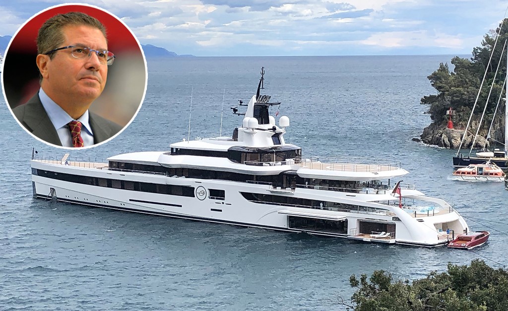 Dono do time de futebol americano Washington Redskins ‘causa’ ao atracar seu iate de R$694 mi em Cannes