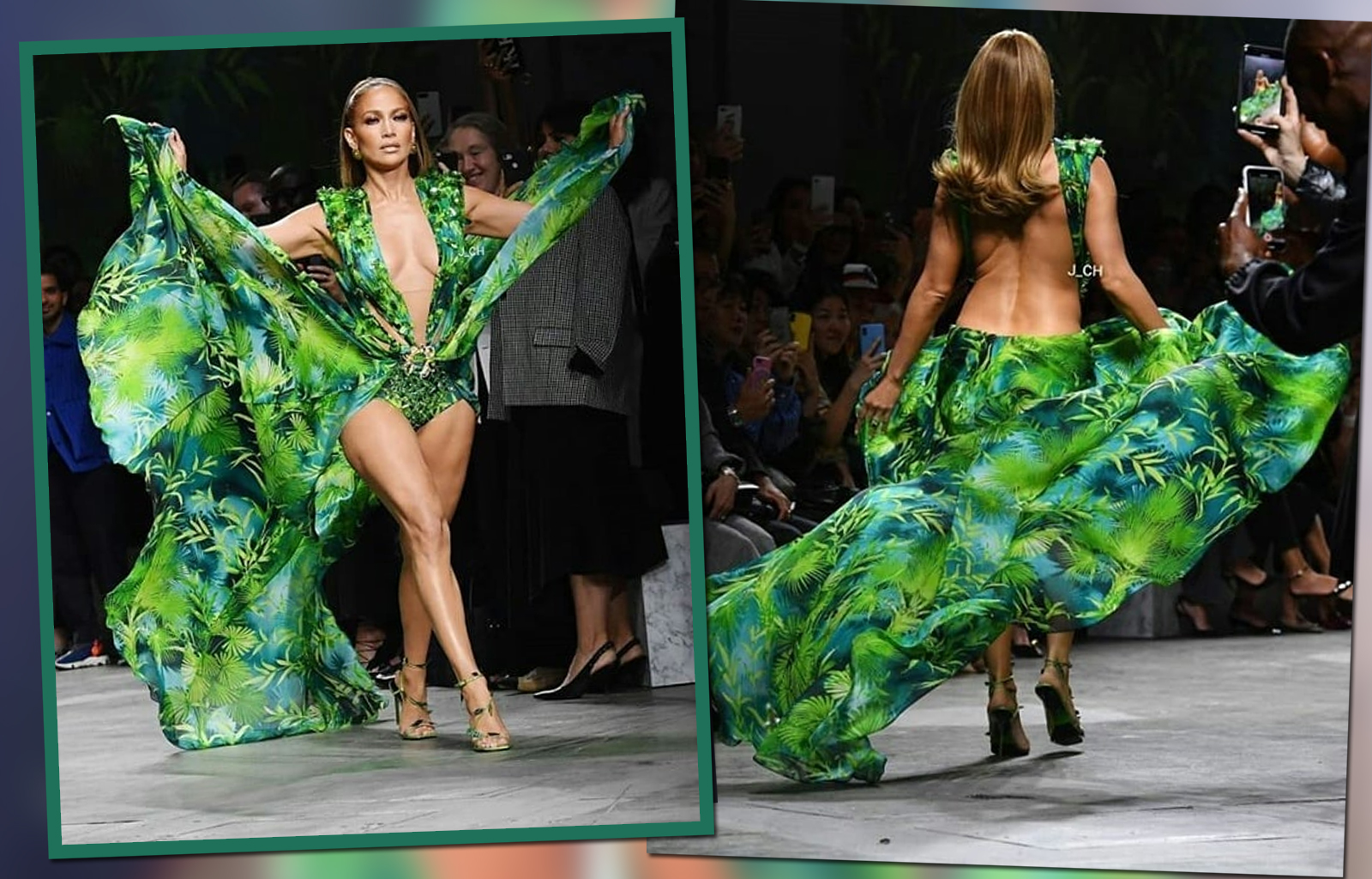 Jennifer Lopez quebra tudo na semana de moda de Milão ao surgir na passarela da Versace com vestido icônico