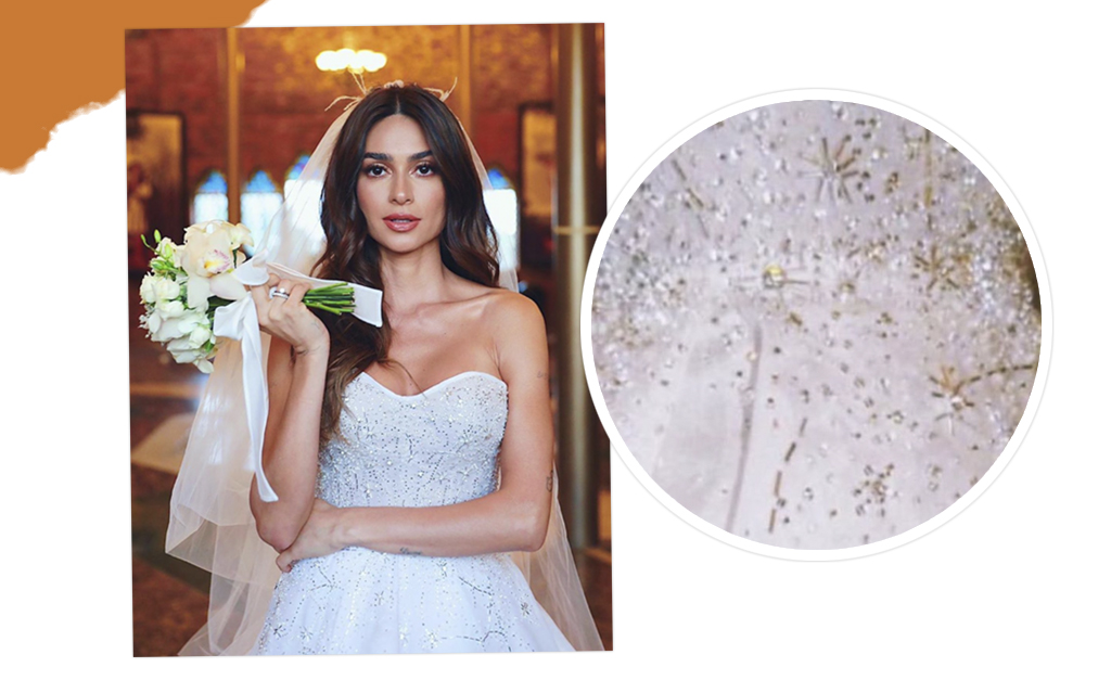 Vestido de noiva de Thaila Ayala teve detalhe cheio de significado para o casal. Ao bordado…