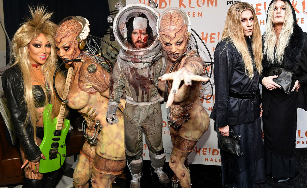 Heidi Klum arrasa com fantasia de alienígena que levou 10 horas para ficar pronta para sua tradicional festa de Halloween