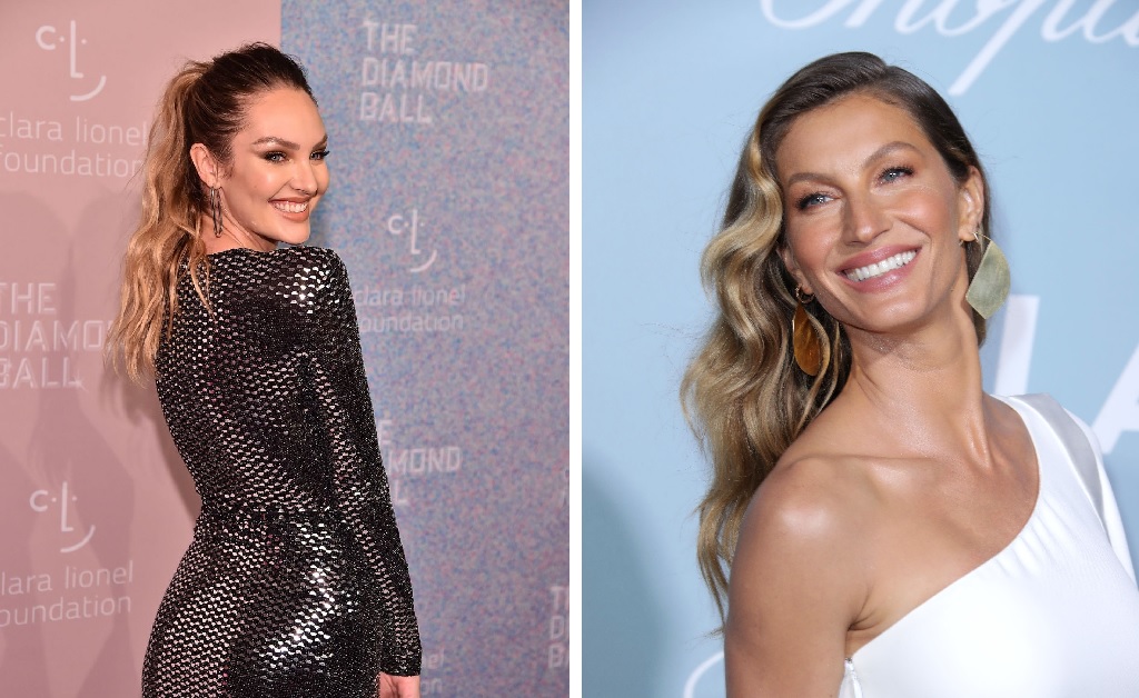 Rainha dos cachês milionários, Gisele Bündchen promove de graça a marca de biquínis da colega Candice Swanepoel
