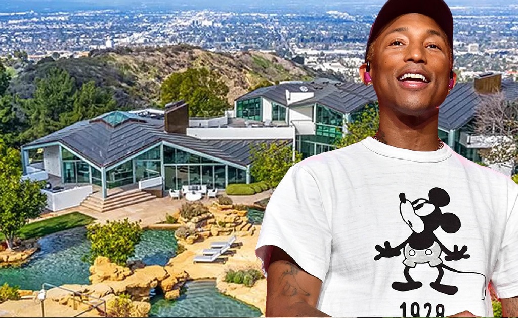 Pharrell Williams coloca “casa de vidro” em via famosa de L.A à venda por mais de R$ 81 milhões. Assista o vídeo do château!
