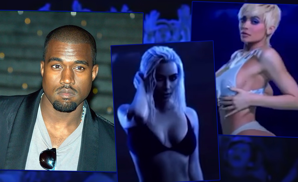 Kanye West lança novo clipe com cena bizarra envolvendo a mulher e a cunhada: “Mostra Kylie saindo da vagina de Kim”. Entenda!