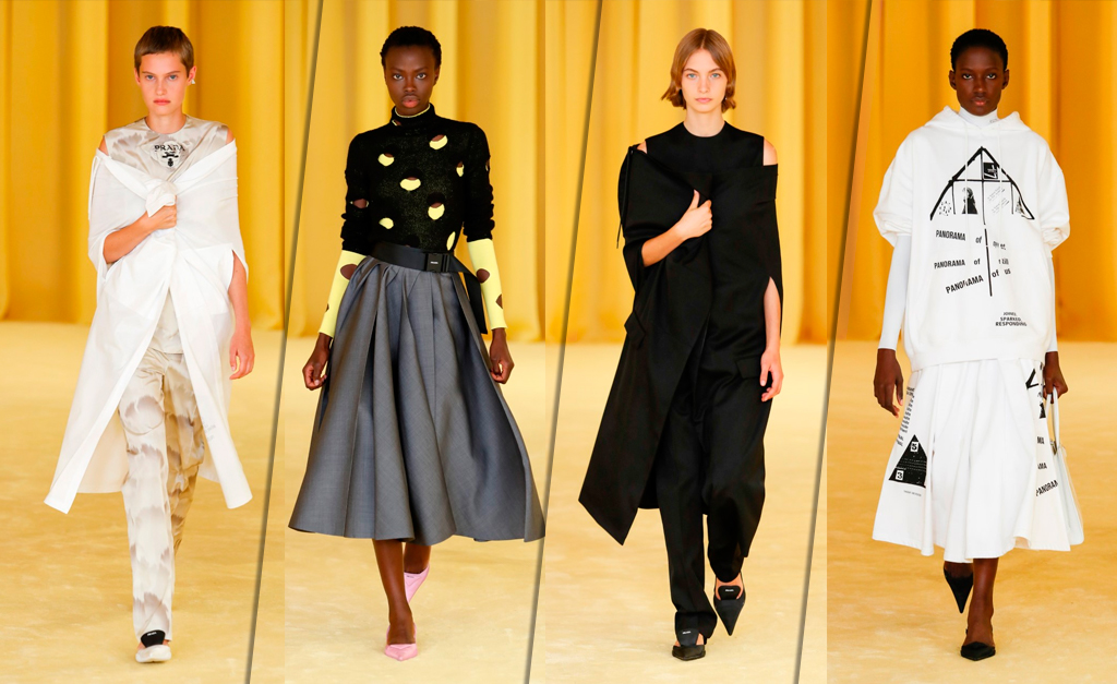 Esperadíssima primeira coleção da Prada feita a quatro mãos por Miuccia e Raf Simons é ponto alto da temporada internacional de moda