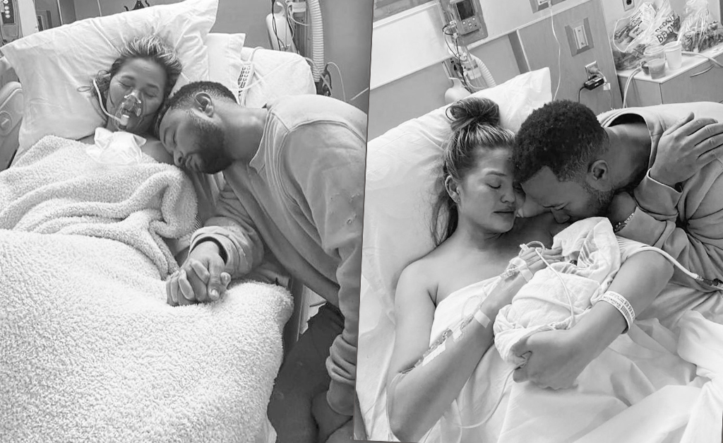 Bebê de Chrissy Teigen e John Legend morre durante o parto e modelo faz desabafo nas redes: “Dor profunda”