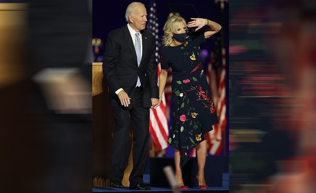 Efeito Jill Biden! Vestido de R$30 mil usado pela próxima primeira-dama dos EUA no evento da vitória esgota em poucas horas
