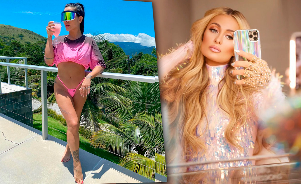 Cleo aposta em biquíni pink que rende comentário até de Paris Hilton, que não resiste a um look à la Barbie