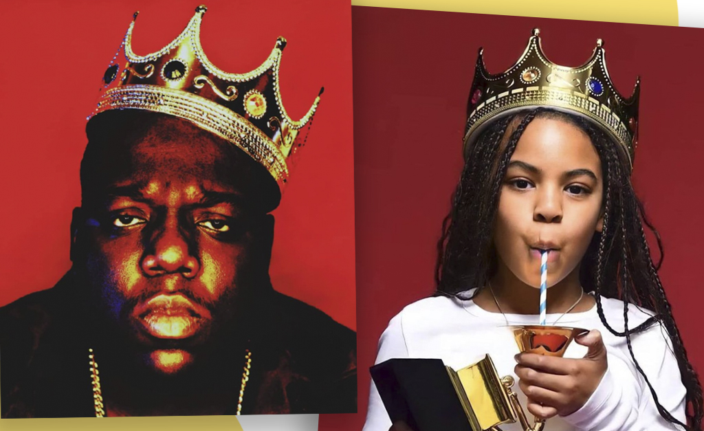 Coroa usada por Blue Ivy em foto com estatueta do Grammy pode ter sido de Notorious B.I.G. e arrematada em leilão por R$ 3 milhões