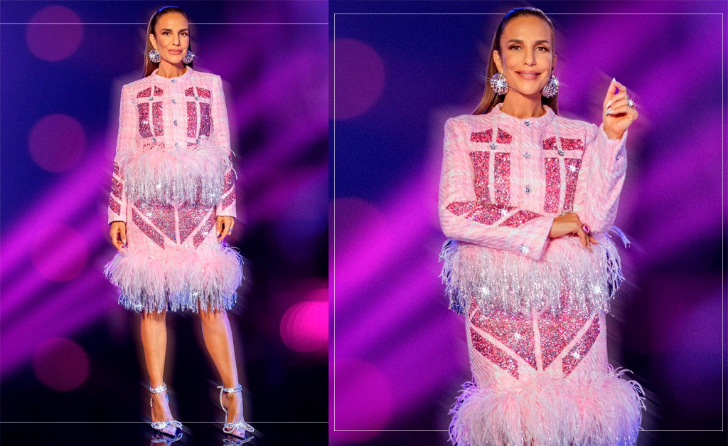 Ivete Sangalo arrasa com conjunto upcycled da marca Germanier conhecida por reaproveitar tecidos de maisons de alta-costura