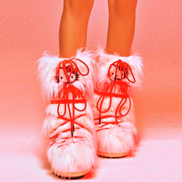 Anitta posa com bota da Hello Kitty grifada em Aspen