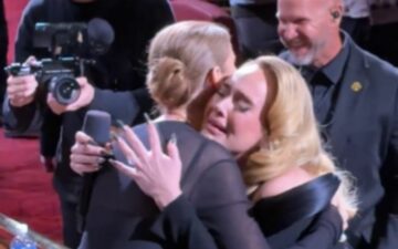 Adele chora ao ver Céline Dion em seu show; veja