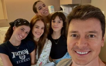 Vera Viel aparece com Rodrigo Faro após sair do hospital