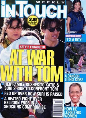 Parece que o casamento de Katie Holmes e Tom Cruise anda aos trancos e barrancos. Bom, pelo menos é o que diz a “In Touch” desta semana. Segundo fontes da revista norte-americana, o casal anda brigando por conta do desentendimento dele com os pais dela.