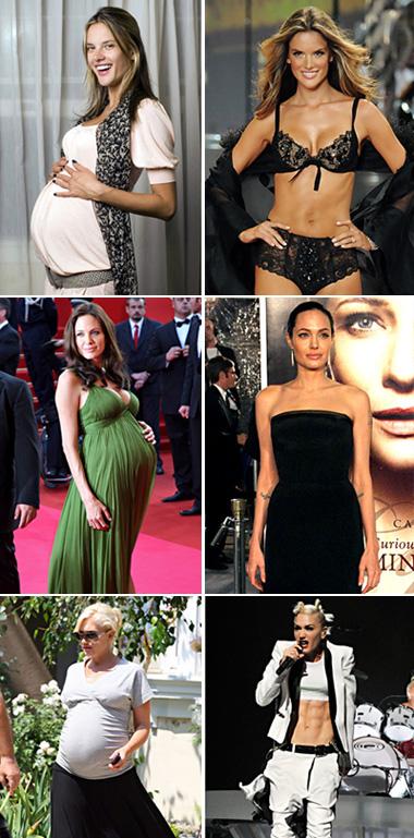 Recuperar o corpinho esbelto após a gravidez não parece ser muito difícil paras as estrelas da moda e do cinema. Glamurama reuniu uma lista das mamães que conseguiram voltar a boa forma depois de ter um filho: Gwen Stefani, Alessandra Ambrosio, Angelina J