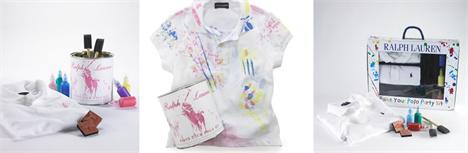 Sabe qual a nova onda em festinhas infantis? Deixar as crianças se divertirem pintando as próprias camisas! A ideia foi lançada pela Ralph Lauren Kids, que abasteceu as prateleiras das lojas com um kit para os pequenos customizarem a tradicional pólo da m