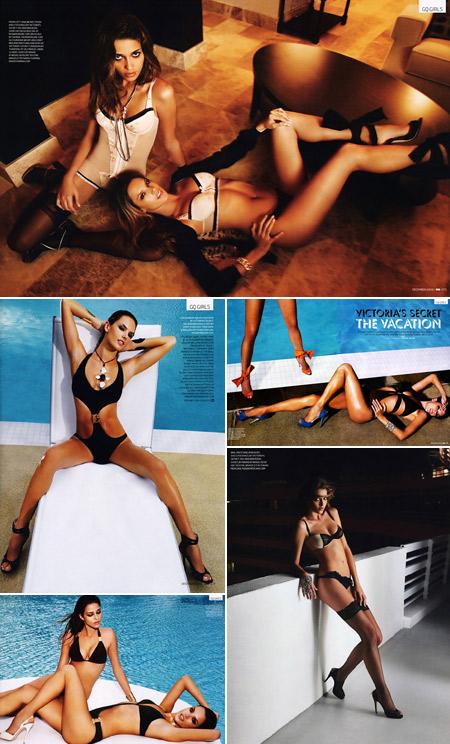 Ana Beatriz Barros e Alessandra Ambrosio estrelam editorial sexy na edição de dezembro da “GQ” inglesa.