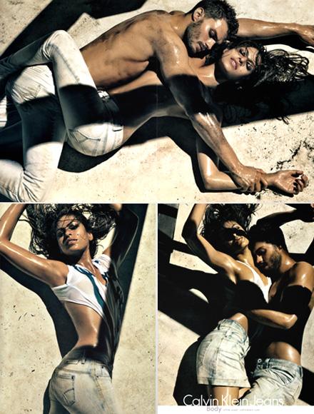 Calvin Klein aposta mais uma vez em Eva Mendes e Jamie Dornan para a campanha de sua linha de jeanswear.