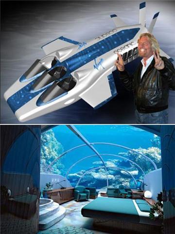 Richard Branson acaba de revelar seu mais recente brinquedinho, o Necker Nymph, um “avião subaquático”.