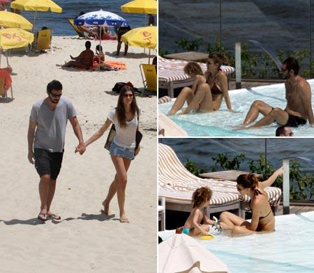 Quem curtiu um pouco da manhã ensolarada desta sexta-feira no Rio foi o casal Michelle Alves e Guy Oseary.