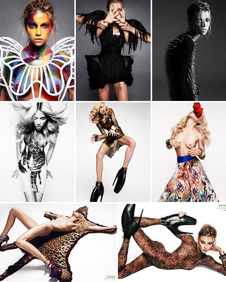 Estampas de animais e futurismos dominam editorial na primeira edição espanhola da revista “V Magazine”.