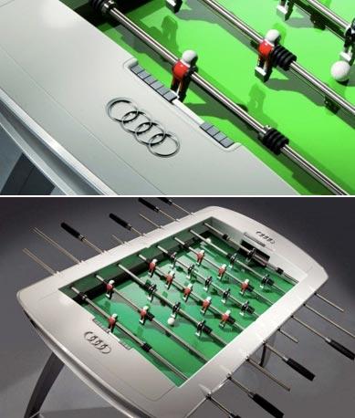 Que tal jogar pebolim em um Audi? A montadora alemã apresentou o conceito de design do seu futebol de mesa.