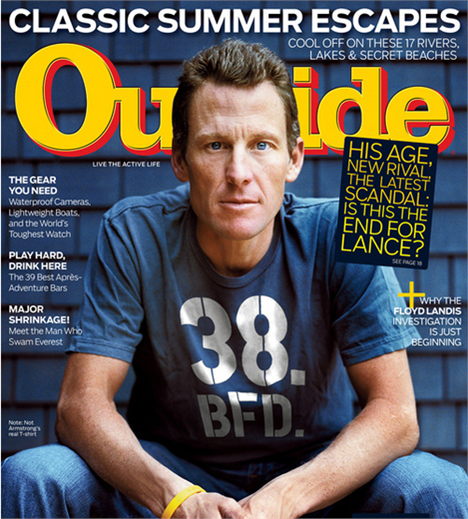 Lance Armstrong, o ciclista mais famoso do mundo, está descontente com a última aparição dele na mídia.