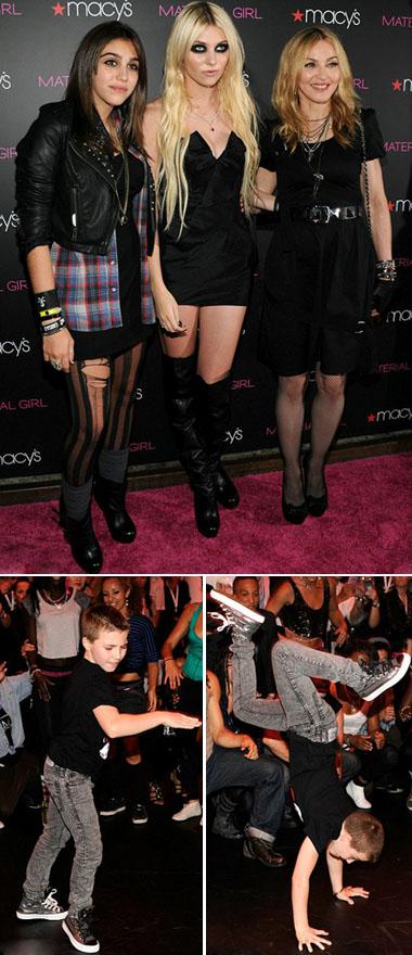 Madonna lançou com festa a coleção Material Girl criada em parceria com a Macy’s.